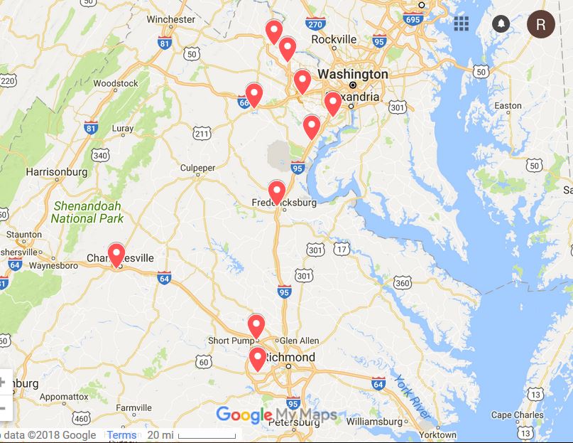 Map Of Wegmans Store Locations